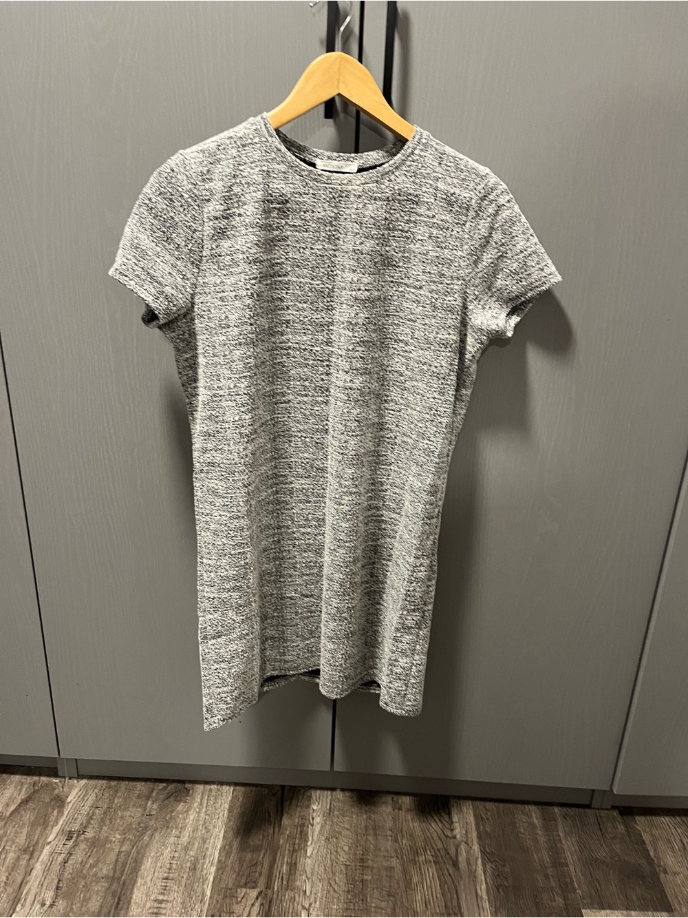Classic Crewneck Short Sleeve Dress — Gray